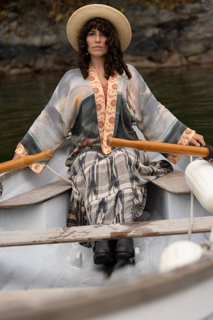 Hold Fast Pixie Duster Cropped Kimono | Vintage Nautical Art Print | Market of Stars
