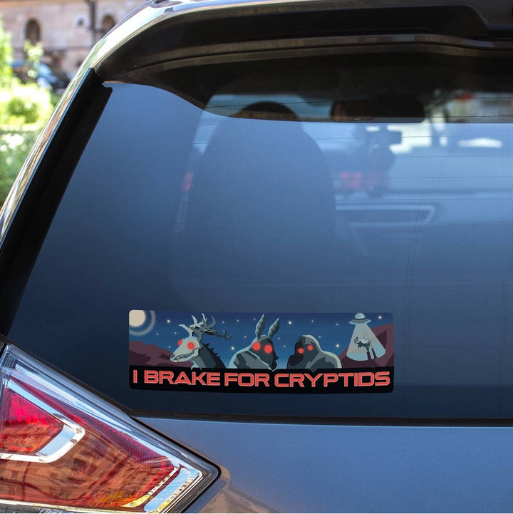 "I Brake For Cryptids" Bumper Sticker