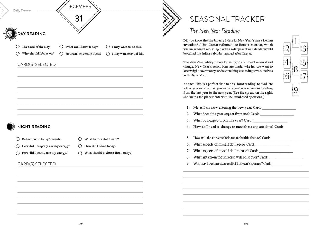 Tarot Tracker Book: A Year-Long Journey