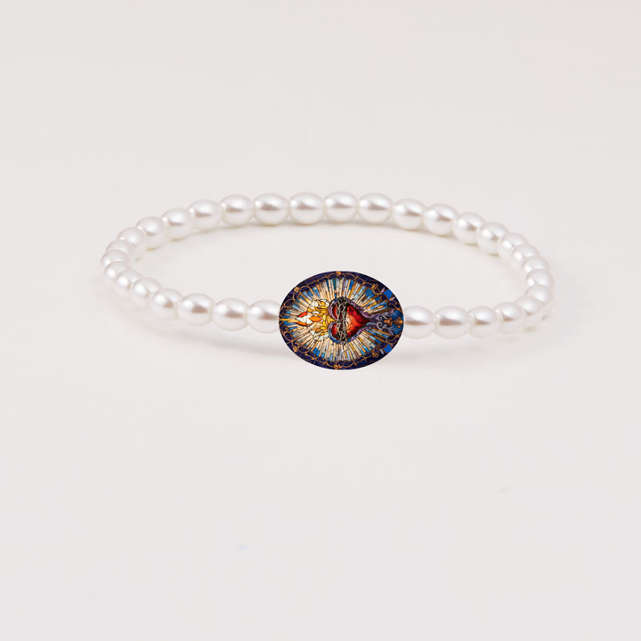 Sacred Heart Holy Water Bracelet - Lourdes Water, Divine Love Energy