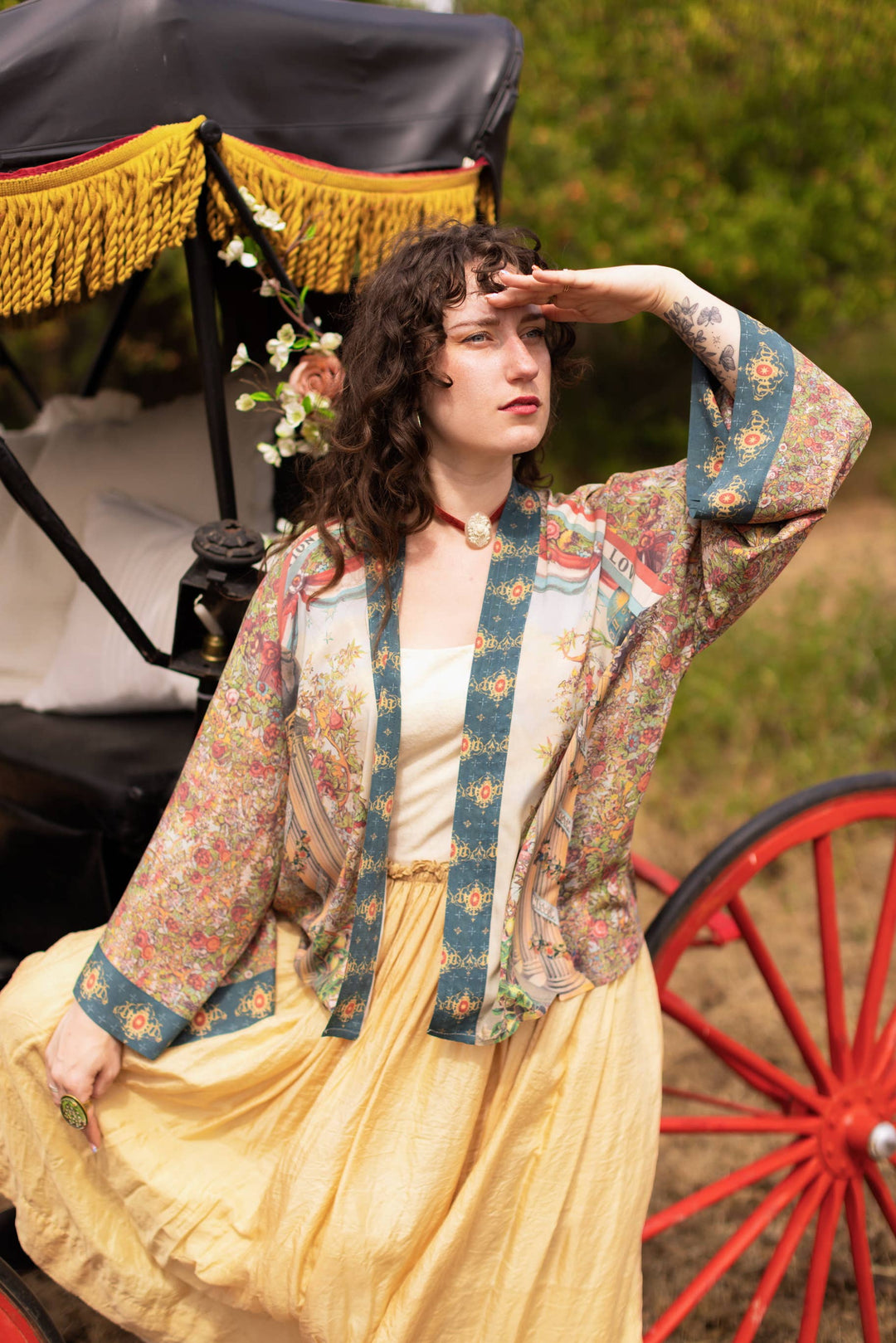 Love Revolution Crop Kimono | 1892 Woman on Horseback Print | Market of Stars