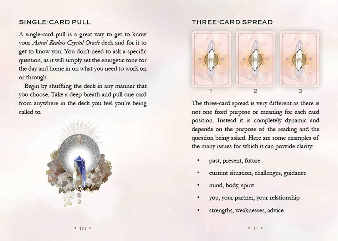 Astral Realms Crystal Oracle - 33 Card Crystal Healing &amp; Celestial Guidance Deck by Leah Shoman
