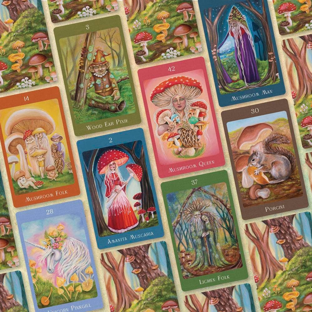 Mushroom Folk Oracle | 42-Card Fae &amp; Mycelium Oracle Deck by Sharon McLeod