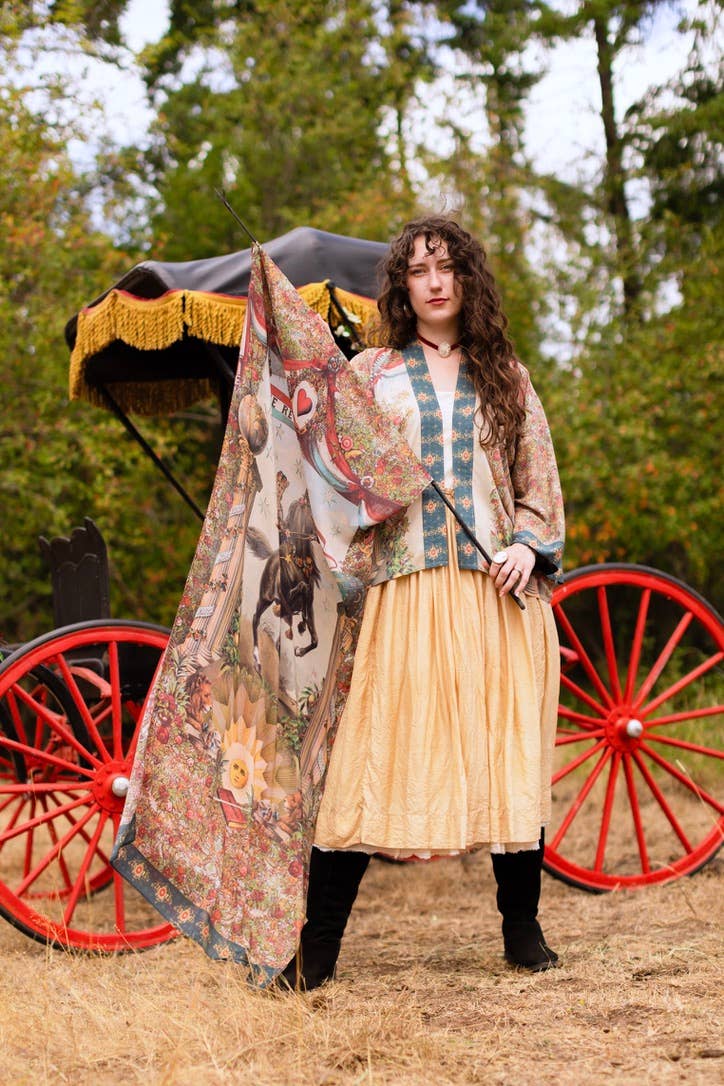 Love Revolution Crop Kimono | 1892 Woman on Horseback Print | Market of Stars