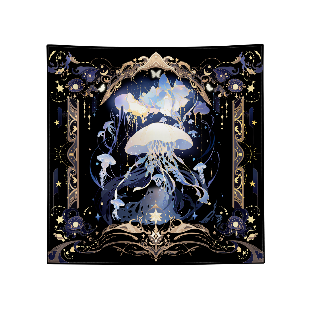 Jellyfish Starlight Tarot Cloth | Premium Velour Reading Mat