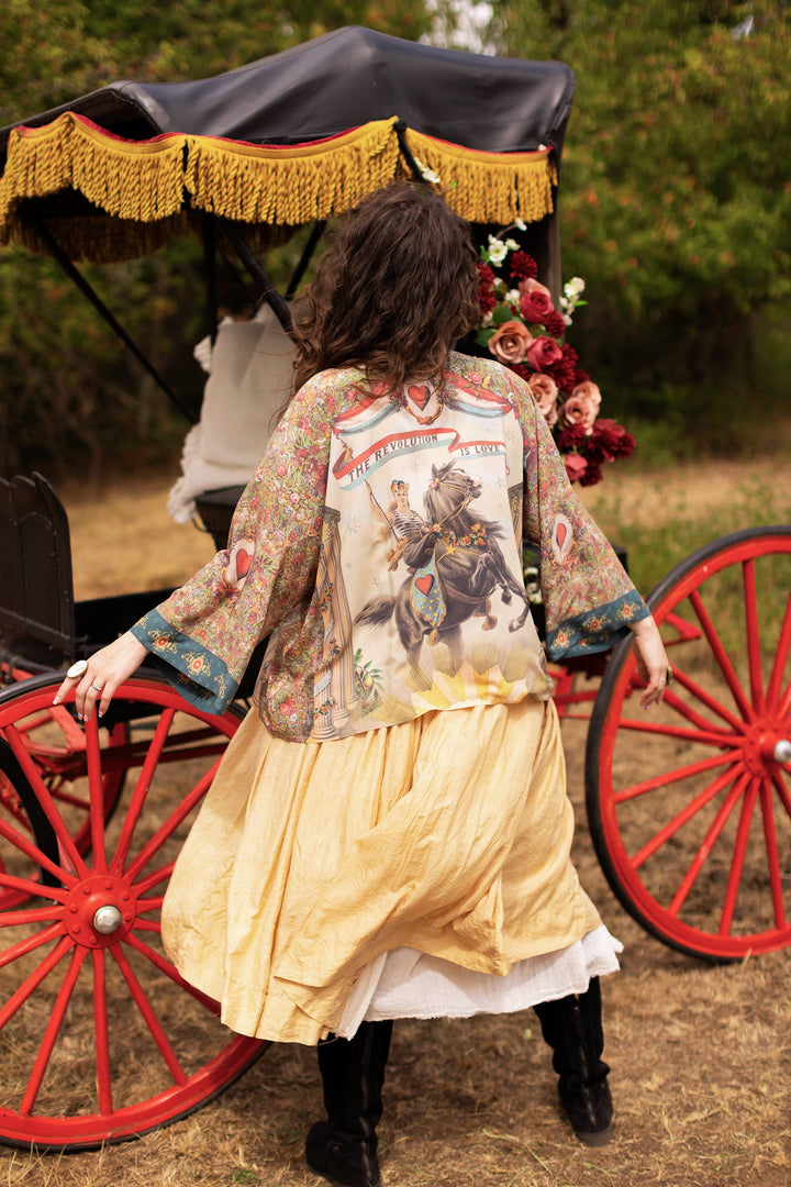 Love Revolution Crop Kimono | 1892 Woman on Horseback Print | Market of Stars