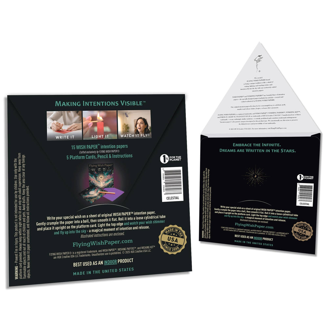 Flying Wish Paper® Celestial Intention Kit — Write It, Light It, Watch It Fly
