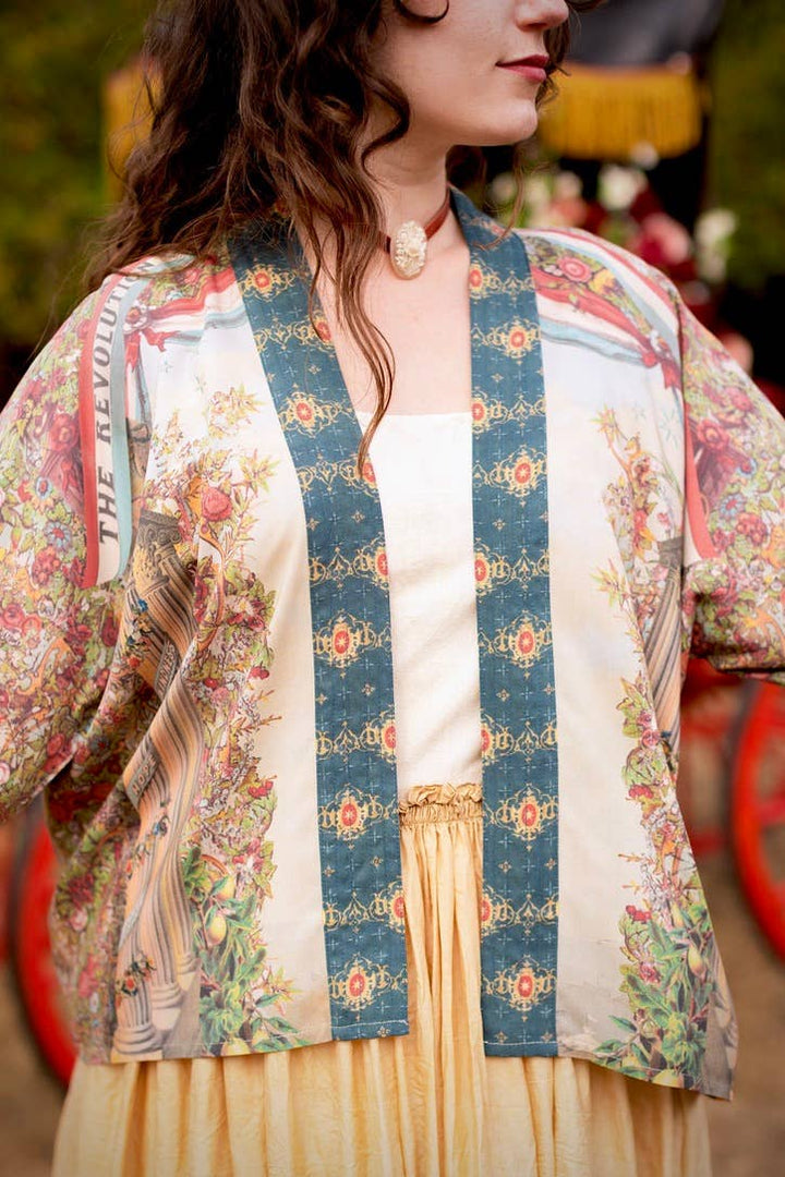 Love Revolution Crop Kimono | 1892 Woman on Horseback Print | Market of Stars