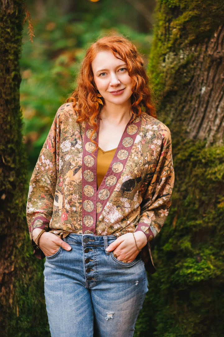 Dream Weaver Pixie Duster Cropped Kimono | Mucha Zodiac Art | Market of Stars
