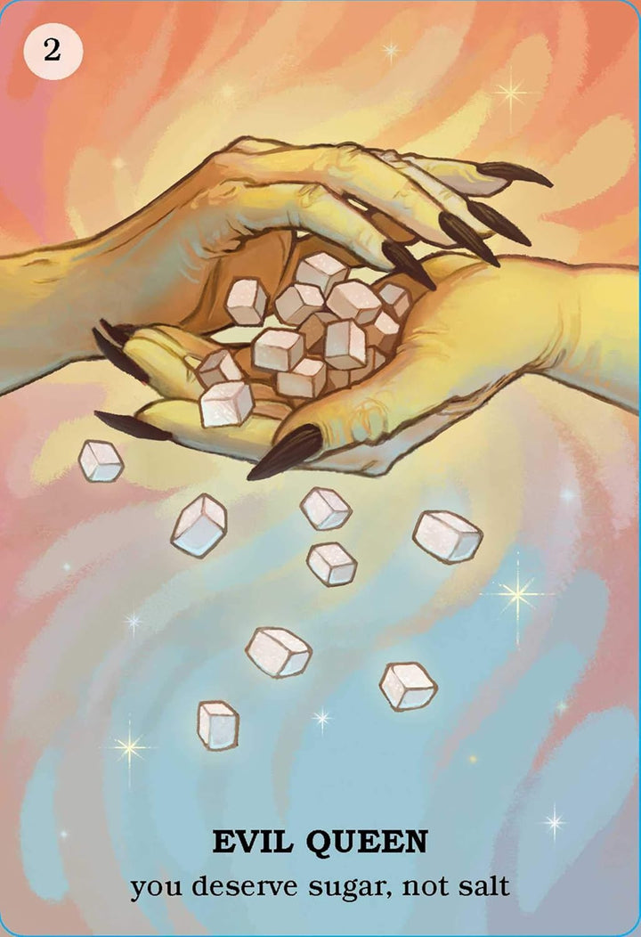 Believe in Your Own Magic oracle cards featuring the evil queen and imagery of self worth