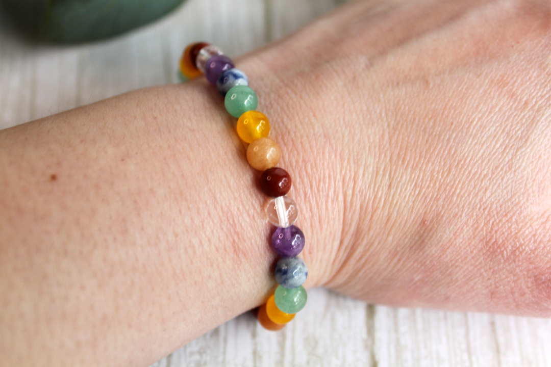 Chakra 6mm Round Bead Bracelet