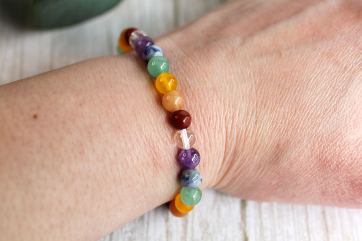Chakra 6mm Round Bead Bracelet