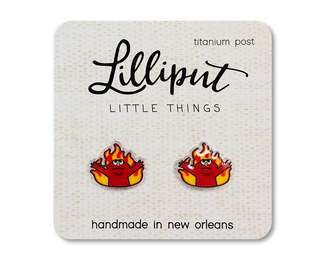 Hellmo Elmo Fire Earrings