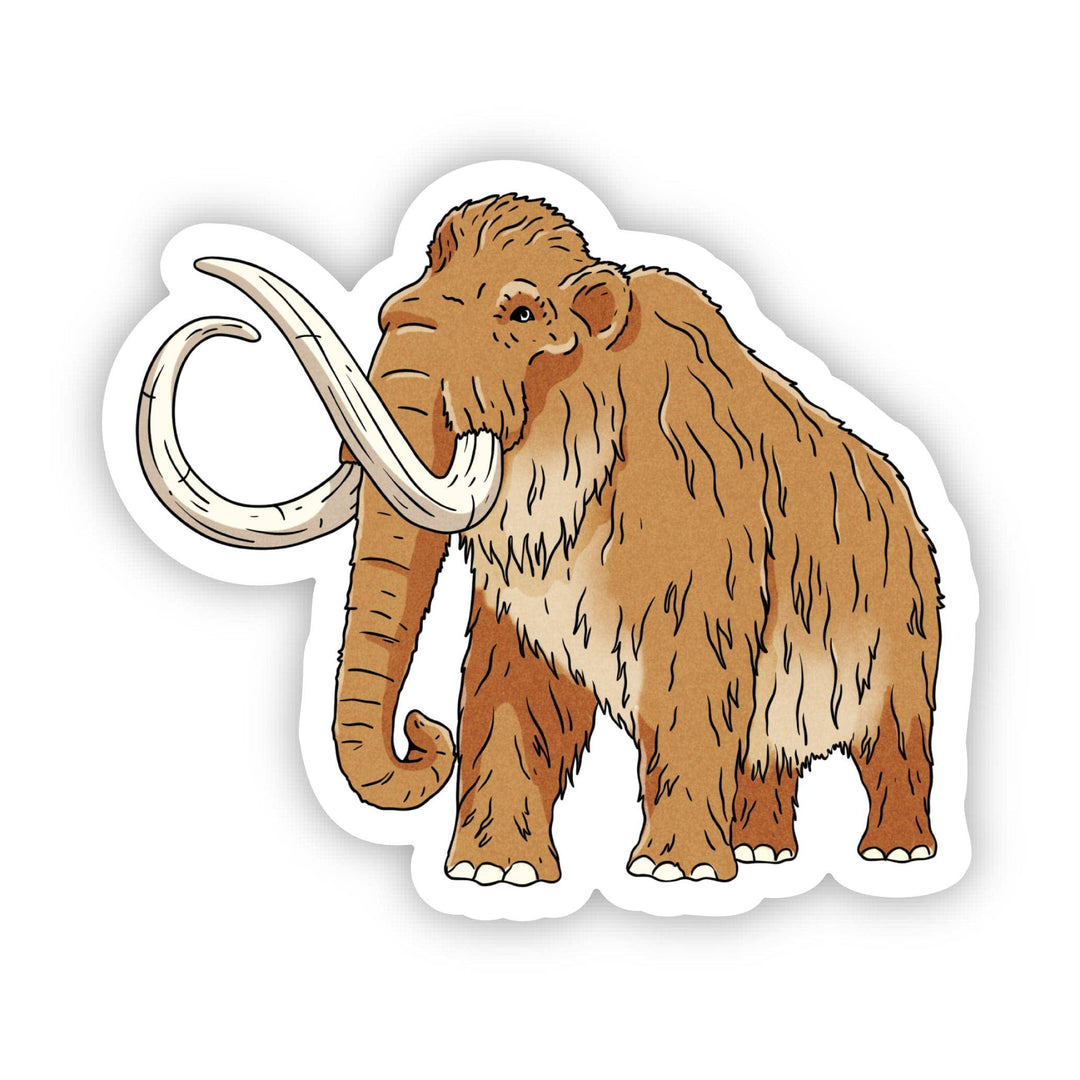 Sticker of a woolly mammoth on a white background