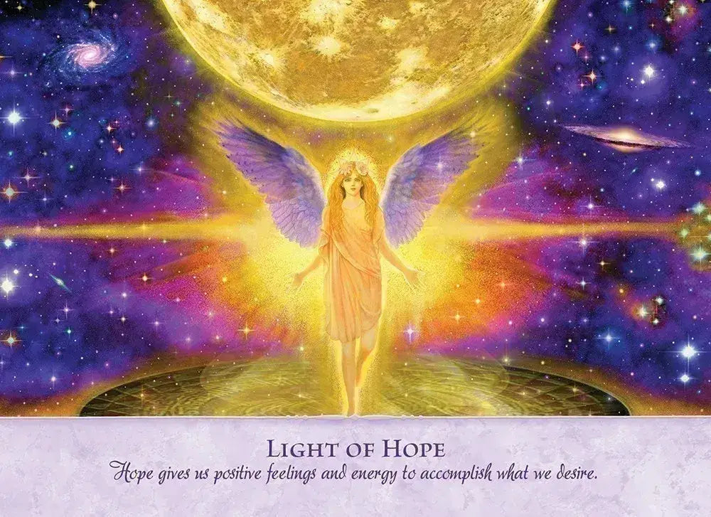 Empowerment message Light of Hope card from Angel Power Wisdom oracle deck by Gaye Guthrie