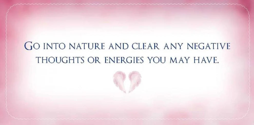 Angel Wishes sample card by Debbie Malone — "Go into nature and clear any negative thoughts or energies you may have"