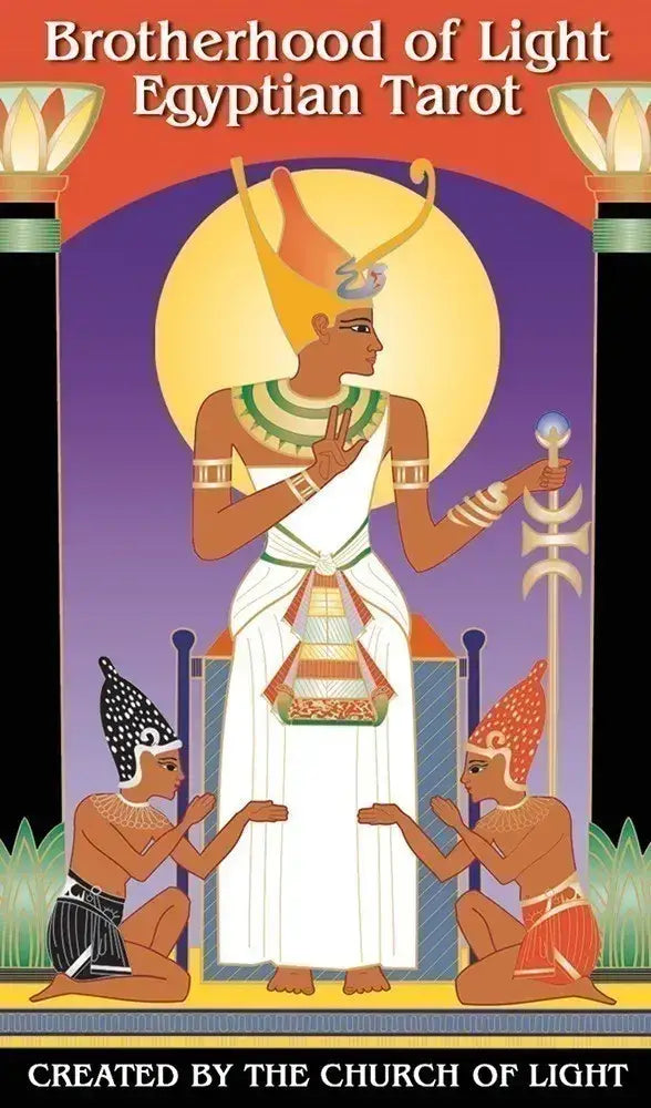 Brotherhood of Light Egyptian Tarot deck box featuring sacred Egyptian symbolism and astrological correspondences