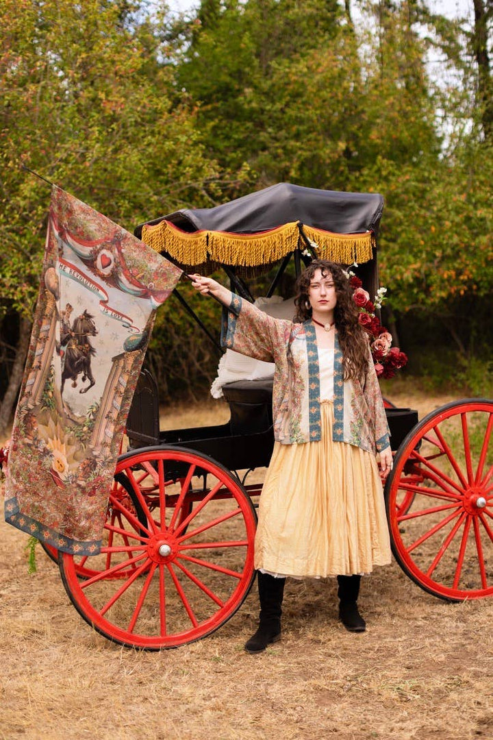 Love Revolution Crop Kimono | 1892 Woman on Horseback Print | Market of Stars