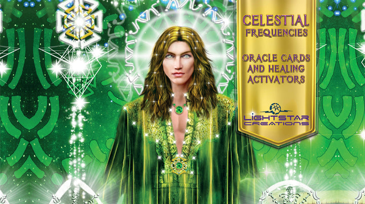 Celestial Frequencies Oracle Cards - 44-card deck with healing shields and codes, high-frequency spiritual guidance