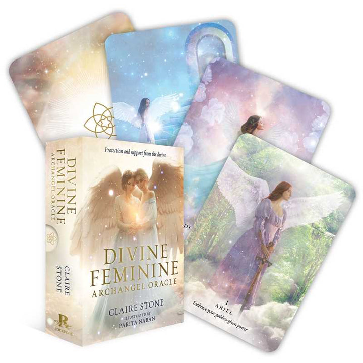Divine Feminine Archangel Oracle by Claire Stone - 44 card angel deck with box and guidebook