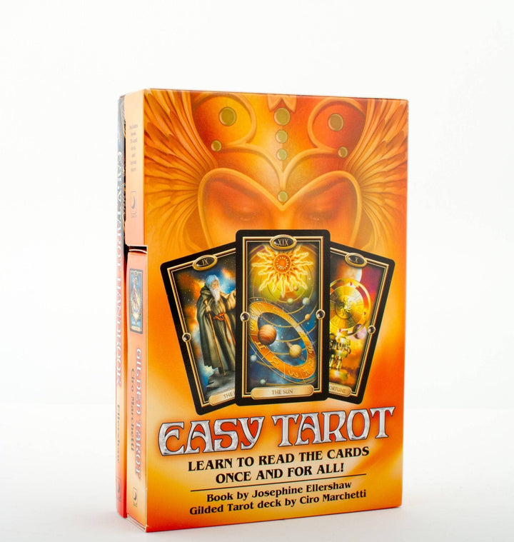 Easy Tarot Kit – Gilded Tarot Deck, 240-Page Handbook &amp; Layout Sheet by Josephine Ellershaw