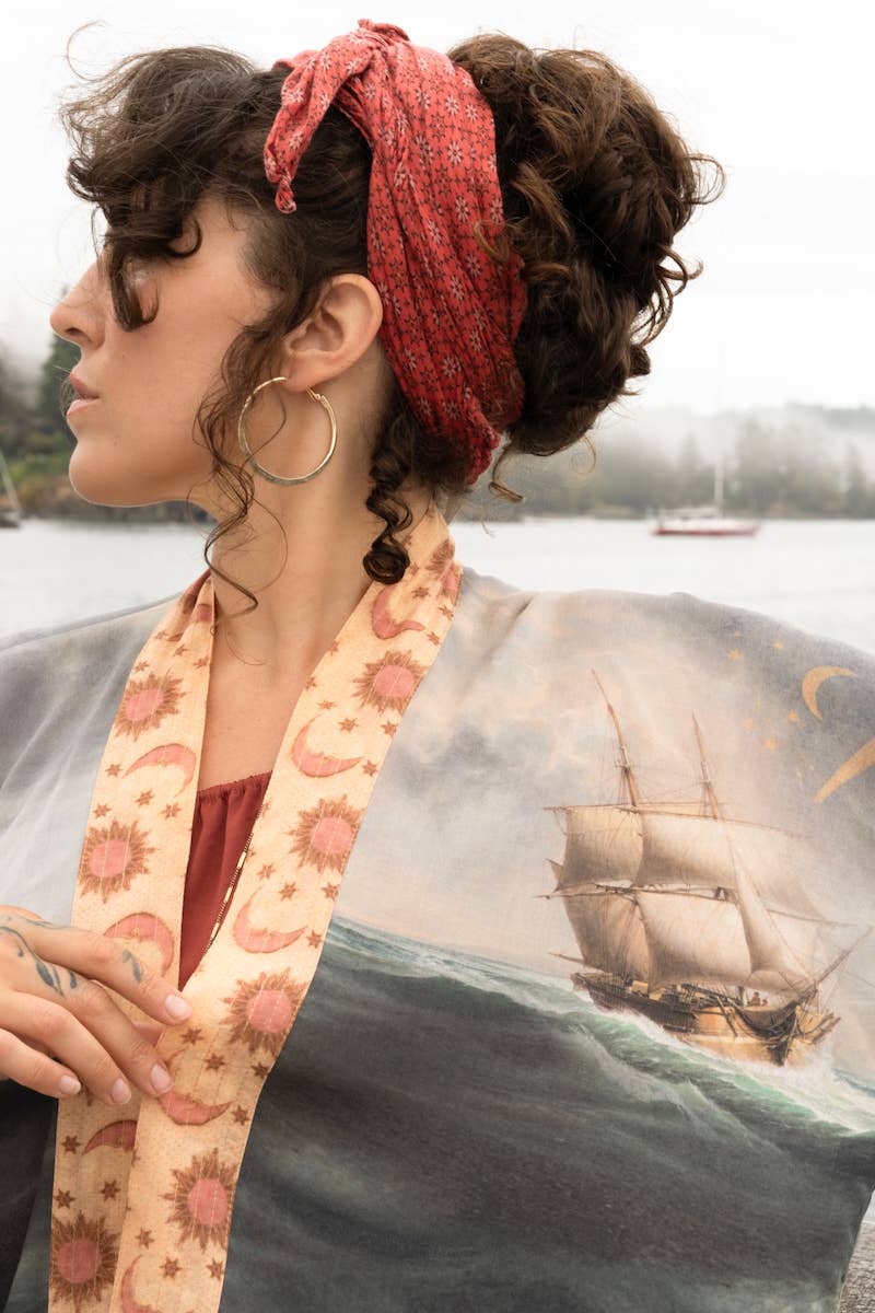Hold Fast Pixie Duster Cropped Kimono | Vintage Nautical Art Print | Market of Stars