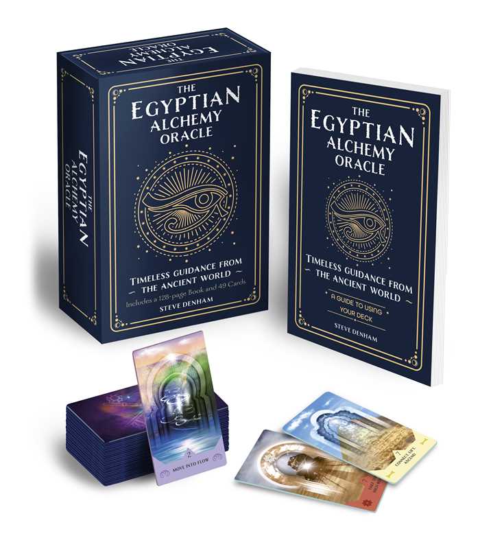 Egyptian Alchemy Oracle deck box and cards by Steve Denham — 49-card Hermetic oracle kit