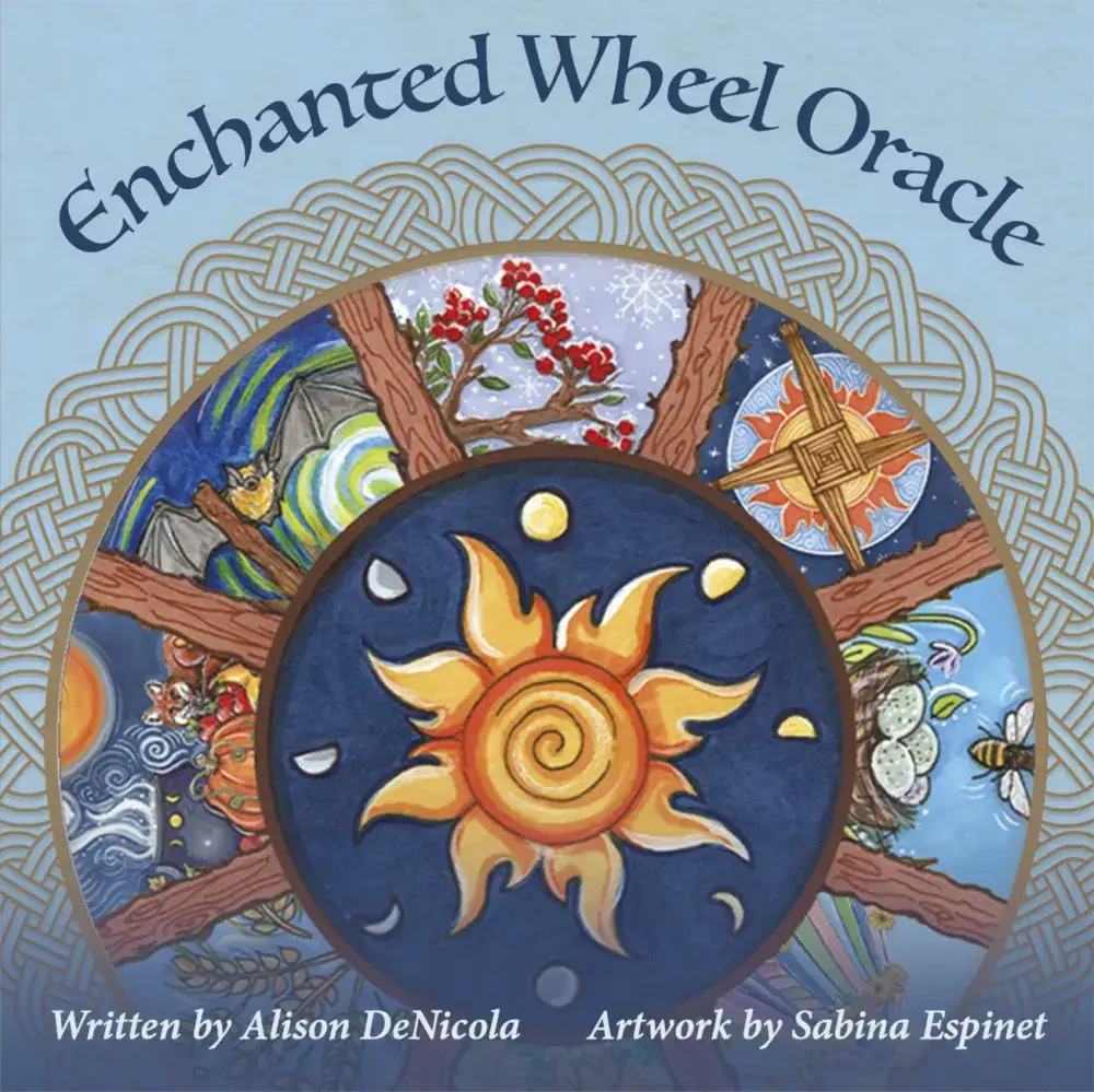 Enchanted Wheel Oracle Cards box featuring mystical artwork and 45-card divination deck by U.S. Games