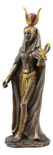 Egyptian Goddess Hathor with Ankh Figurine