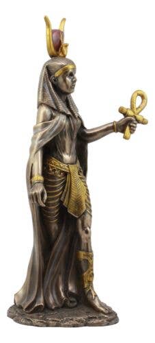 Egyptian Goddess Hathor with Ankh Figurine
