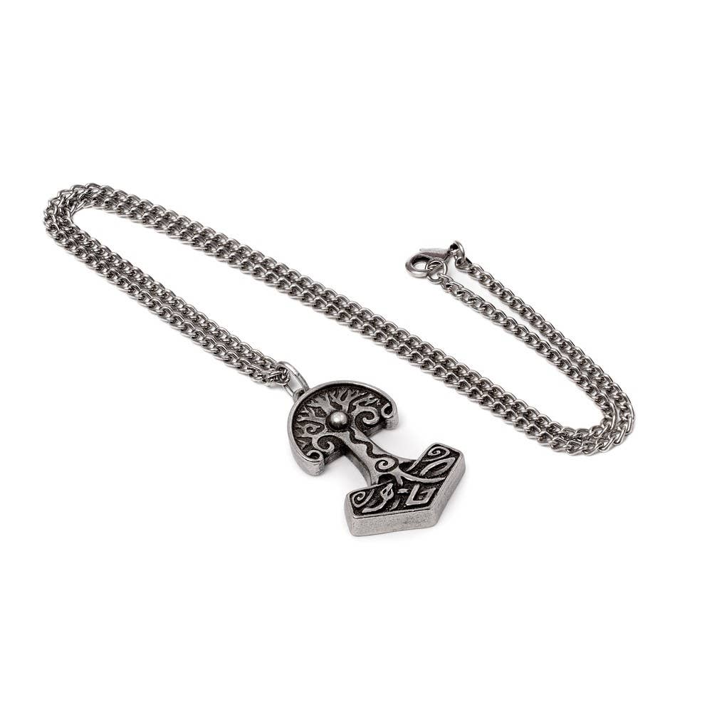 Yggdrasil Necklace - Viking World Tree Pendant with Celtic Patterns in Pewter