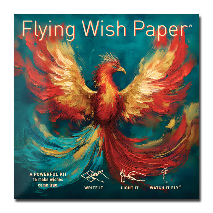 Flying Wish Paper® Phoenix Standard Mini Kit packaging with gold foil design