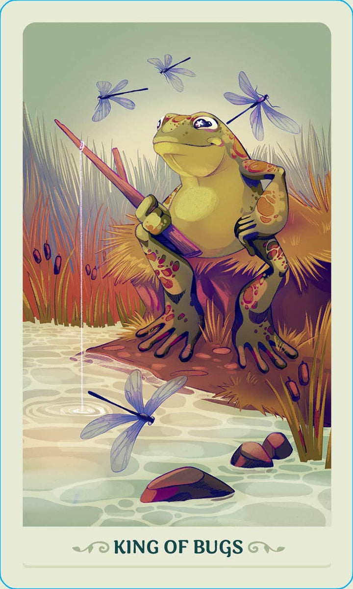 Fortunate Frogs Tarot – King of Bugs suit card from the Fortunate Frogs nature tarot