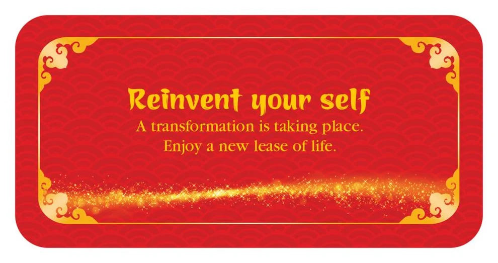 Fortune Cookies Oracle sample card — Reinvent Your Self: "A transformation is taking place. Enjoy a new lease of life."