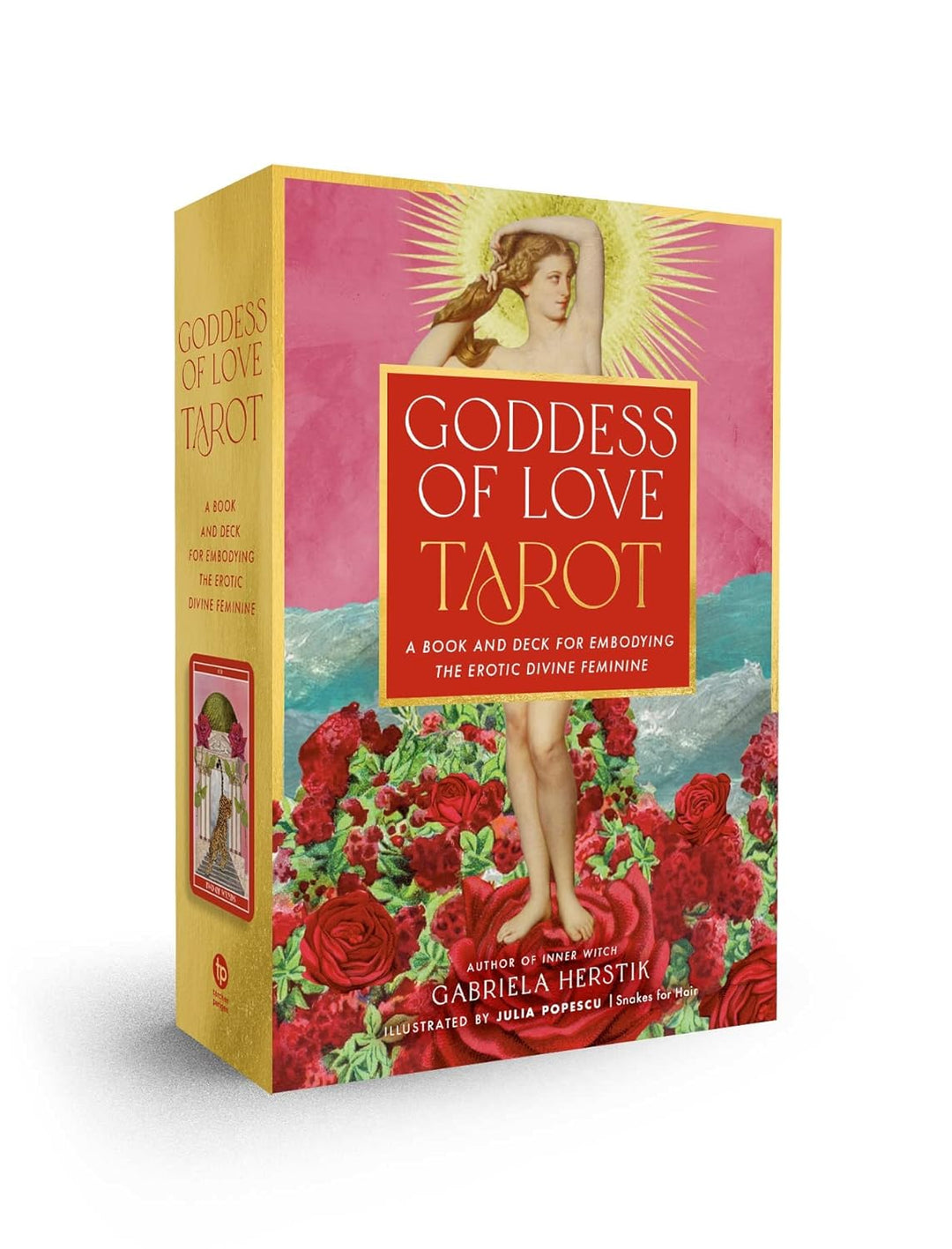 Goddess of Love Tarot deck box by Gabriela Herstik — 78-card tarot deck devoted to the Divine Feminine