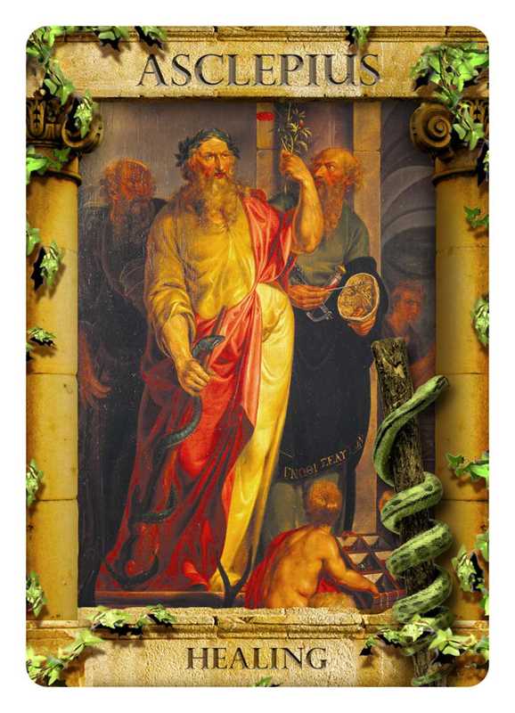 Greek Mythology Reading Cards single card example Asclepius —  Greek gods oracle