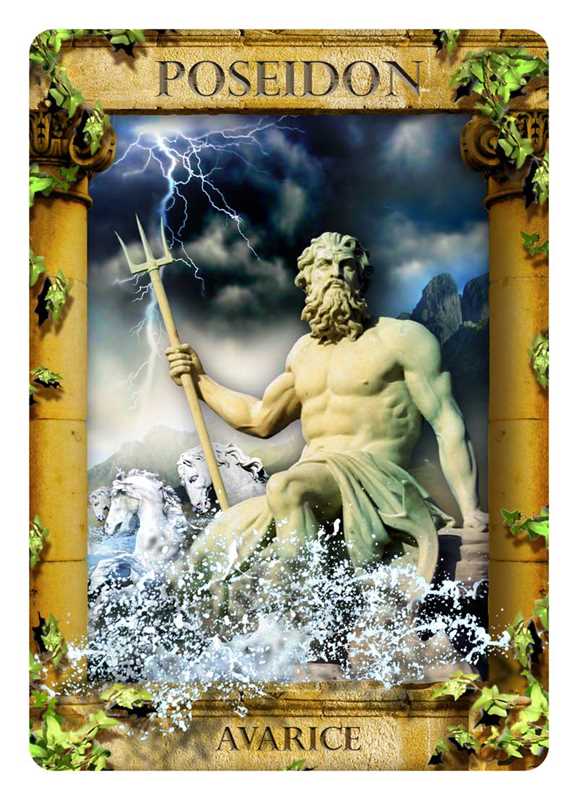 Greek Mythology Reading Cards single card example Poseidon —  Greek gods oracle