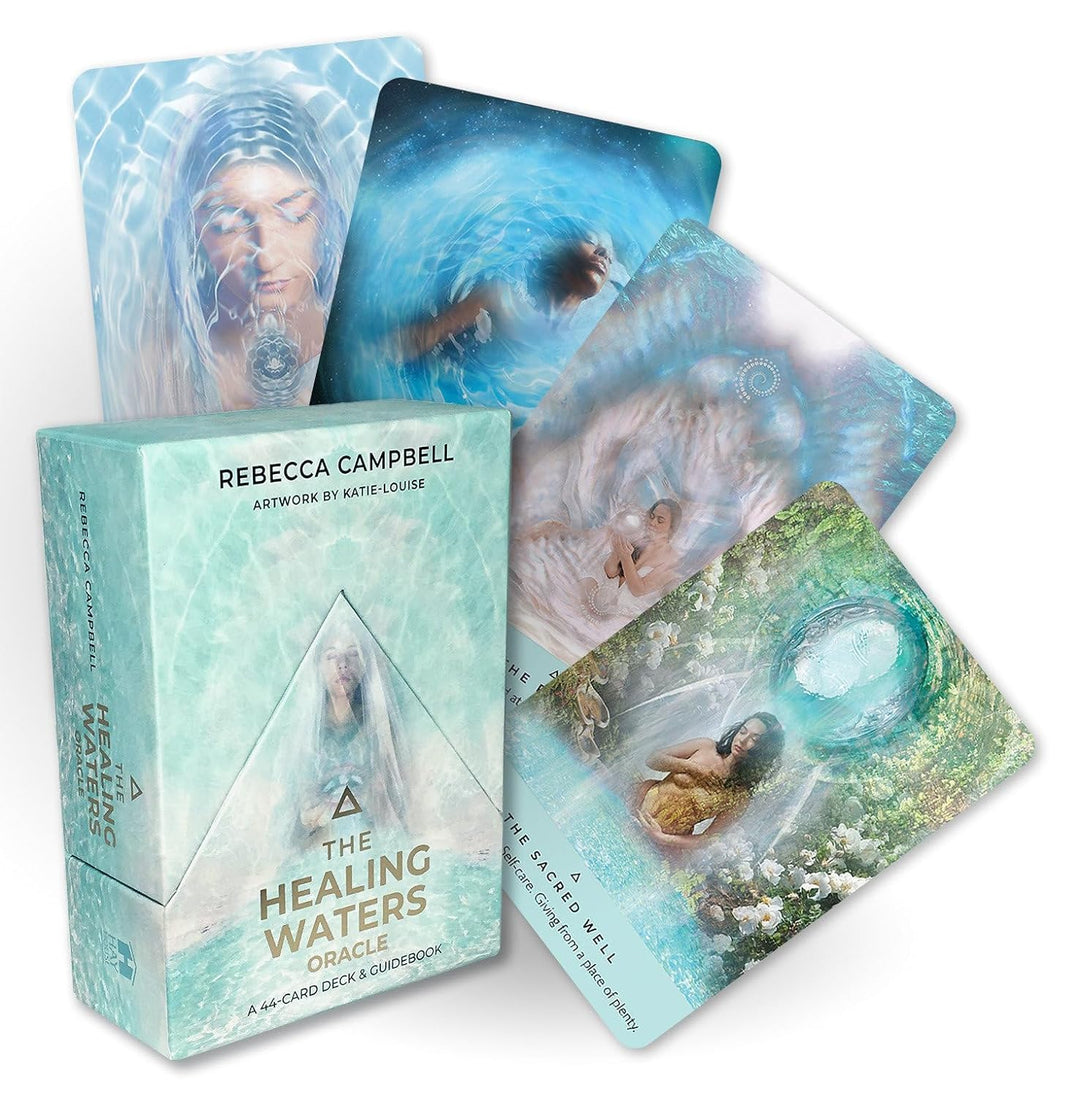 Healing Waters Oracle deck box and cards by Rebecca Campbell and Katie-Louise — 44-card oracle deck with guidebook