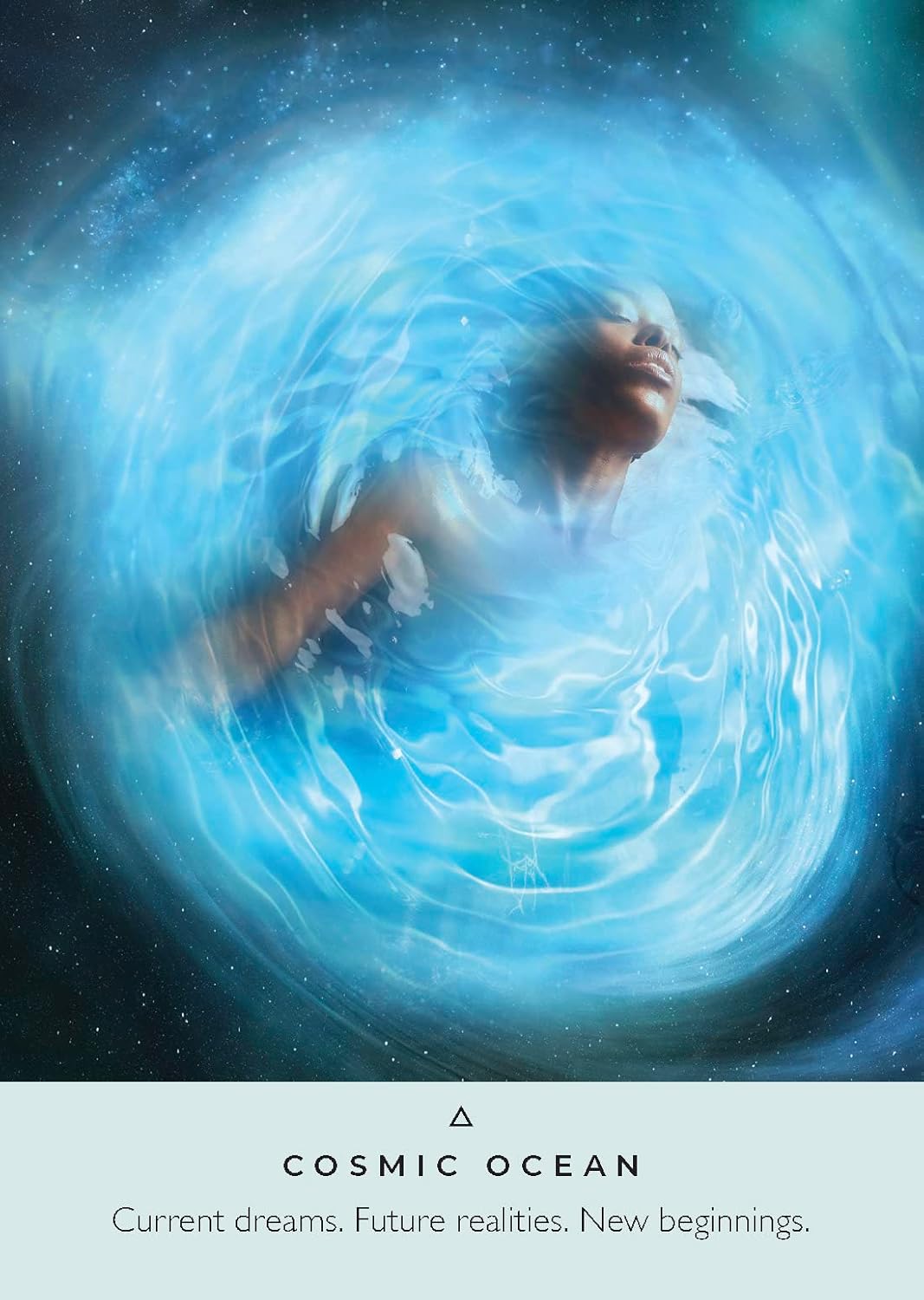 Cosmic Ocean oracle card from the Healing Waters Oracle by Rebecca Campbell — digital montage art by Katie-Louise
