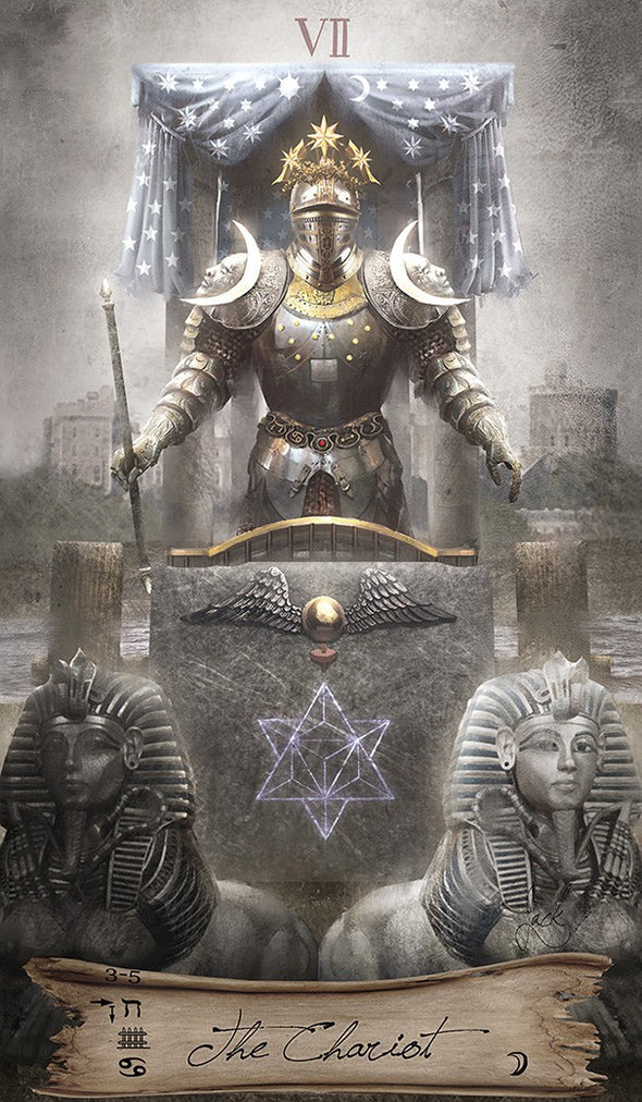 The Chariot card from Heaven &amp; Earth Tarot by Jack Sephiroth