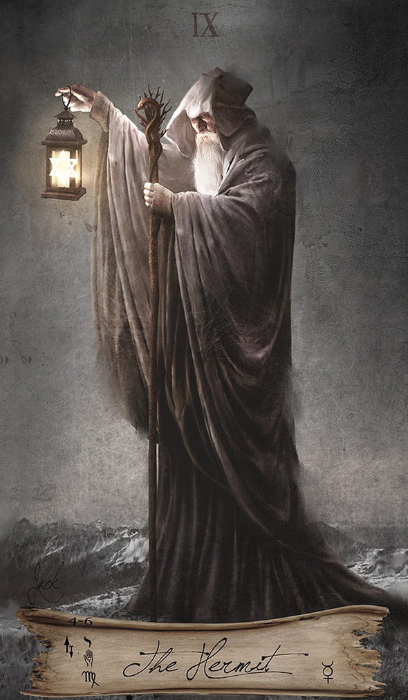 The Hermit card from Heaven &amp; Earth Tarot by Jack Sephiroth