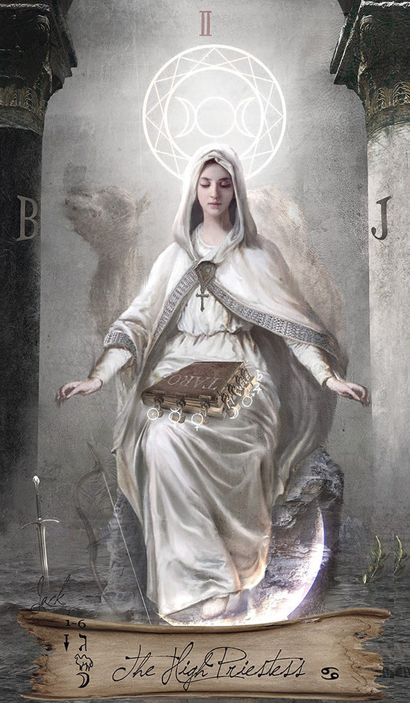 The High Priestess card from Heaven & Earth Tarot by Jack Sephiroth