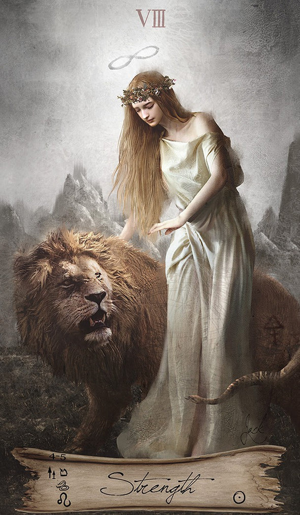 The Strength card from Heaven &amp; Earth Tarot by Jack Sephiroth