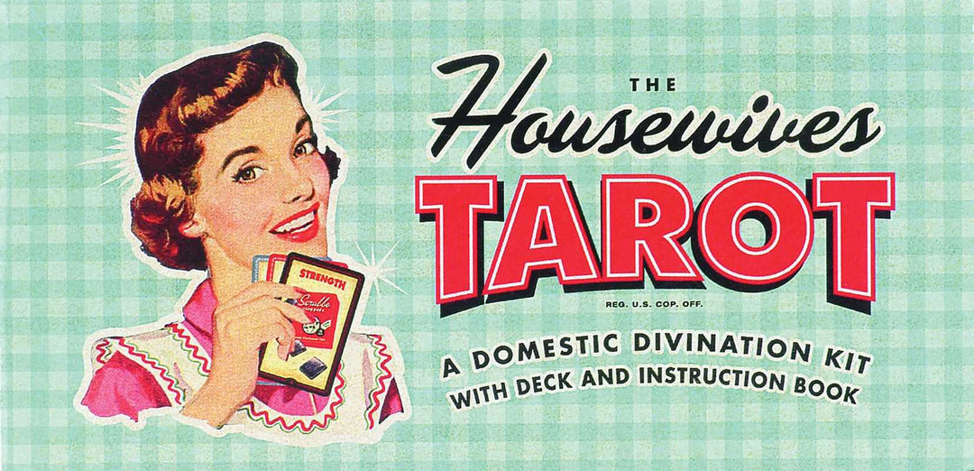 The Housewives Tarot by Paul Kepple — retro 1950s recipe box packaging, front cover