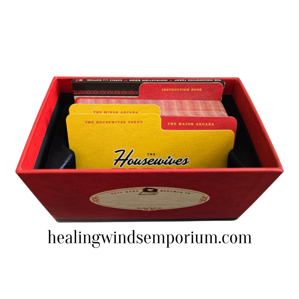 Housewives Tarot interior — vintage recipe box with card dividers and recipe cards by Paul Kepple