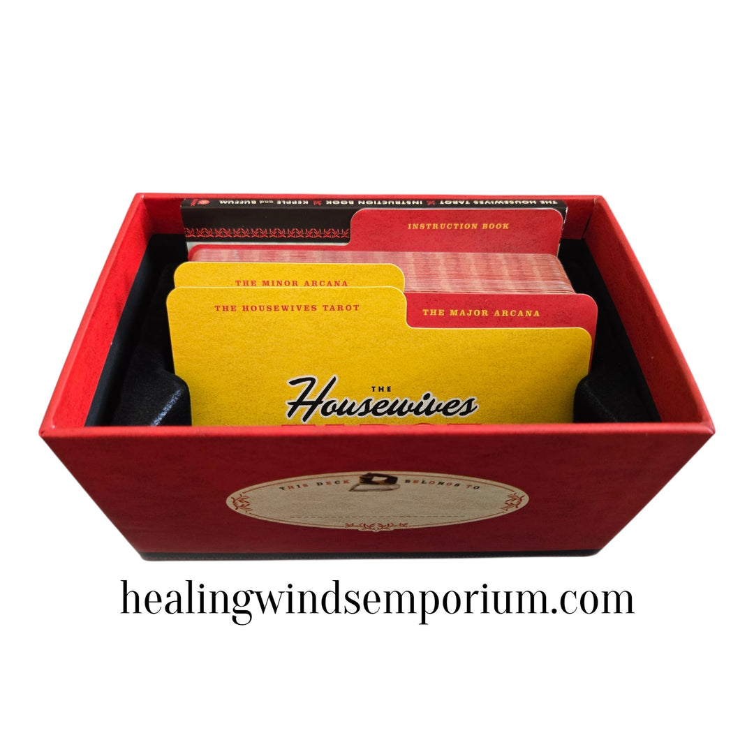 Housewives Tarot interior — vintage recipe box with card dividers and recipe cards by Paul Kepple