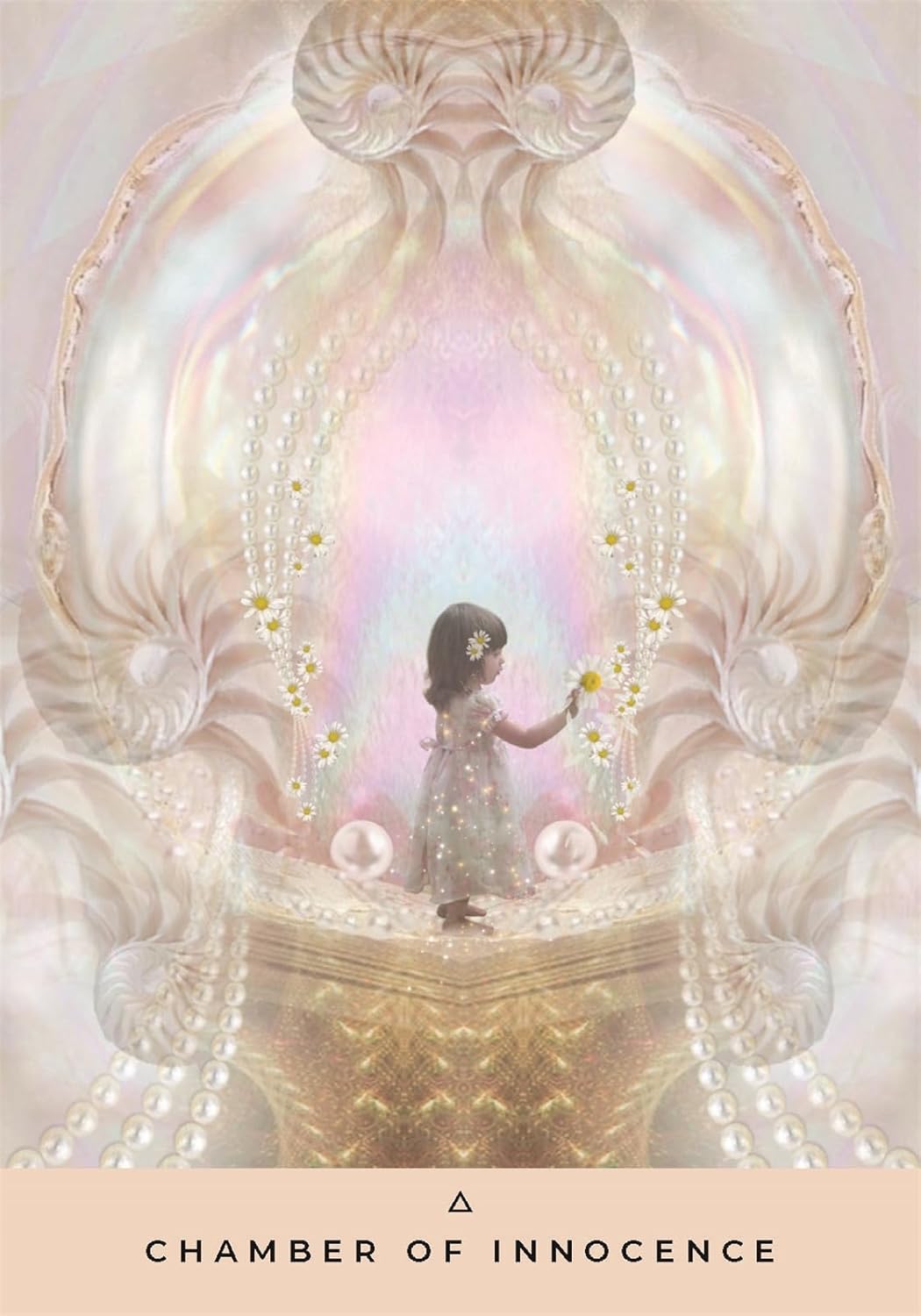 Chamber of Innocence card from The Inner Temple Oracle deck by Rebecca Campbell, artwork by intuitive spiritual artist Katie-Louise