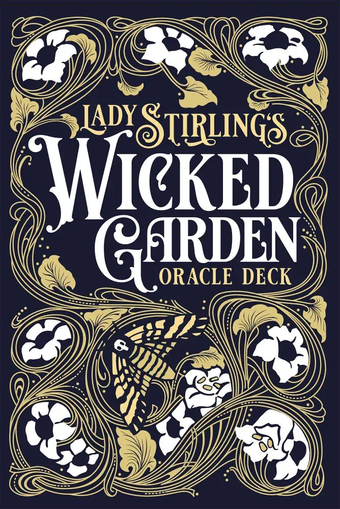 32 botanical oracle cards with gold and blue foil accents and indigo painted edges from Wicked Garden deck by Matt Hughes