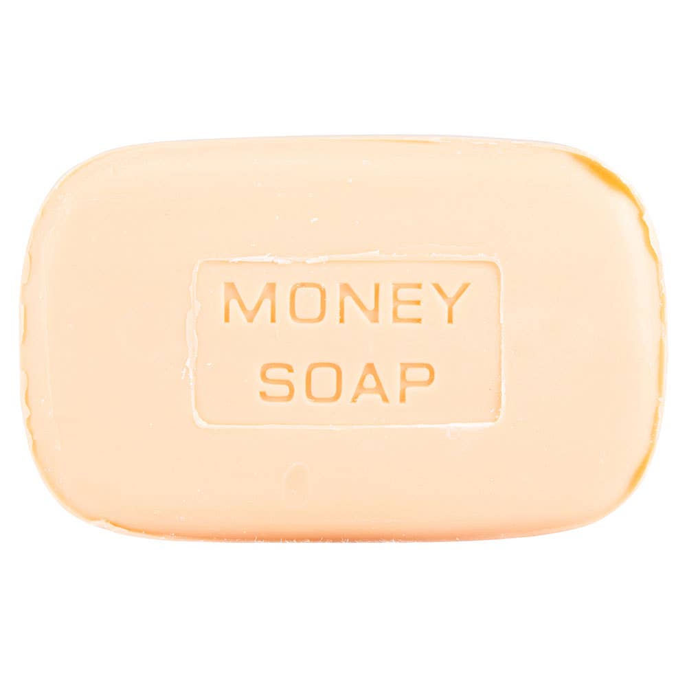 Close-up of Money Jackpot wealth-attracting soap showing cinnamon formula