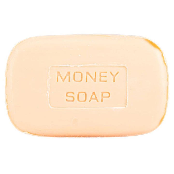 Close-up of Money Jackpot wealth-attracting soap showing cinnamon formula